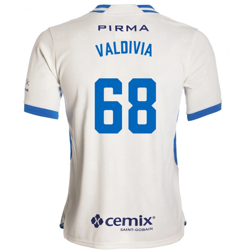 Danxen Dzieci Christian Valdivia #68 Biały Niebieski Czerwony Wyjazdowa Koszulka 2026/27 Koszulki Klubowe