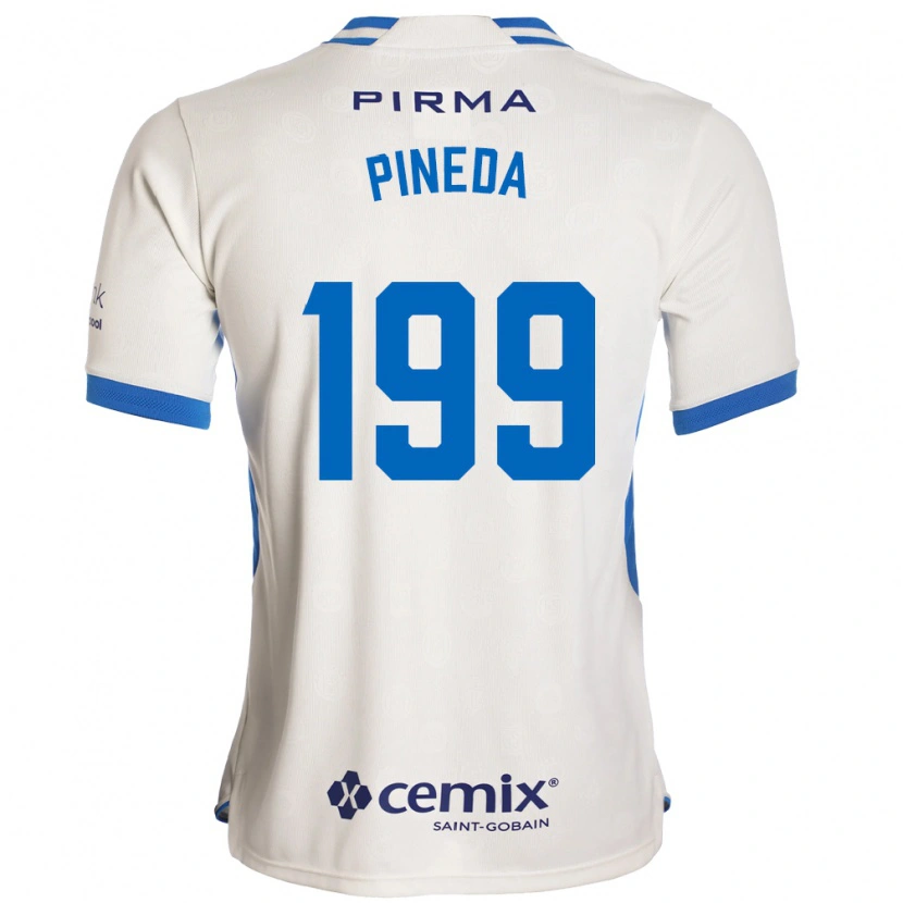 Danxen Dzieci Zadiel Pineda #199 Biały Niebieski Czerwony Wyjazdowa Koszulka 2026/27 Koszulki Klubowe