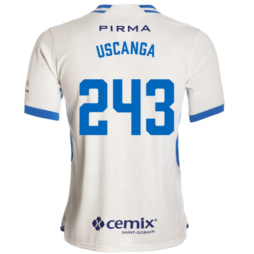 Danxen Dzieci Rubén Uscanga #243 Biały Niebieski Czerwony Wyjazdowa Koszulka 2026/27 Koszulki Klubowe