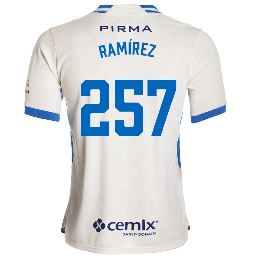 Danxen Dzieci Jacobo Ramírez #257 Biały Niebieski Czerwony Wyjazdowa Koszulka 2026/27 Koszulki Klubowe