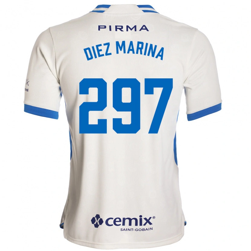 Danxen Dzieci Edgar Diez Marina #297 Biały Niebieski Czerwony Wyjazdowa Koszulka 2026/27 Koszulki Klubowe