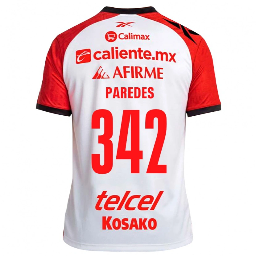 Danxen Dzieci Santiago Paredes #342 Biały Czarny Czerwony Wyjazdowa Koszulka 2026/27 Koszulki Klubowe