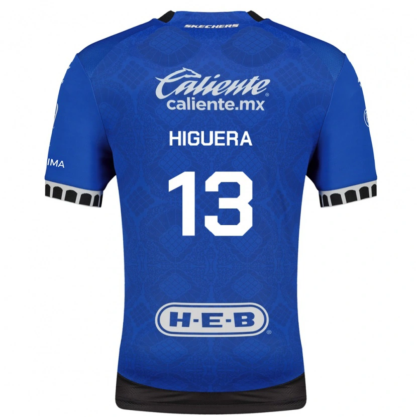 Danxen Dzieci Carlos Higuera #13 Królewski Niebieski Biały Czarny Wyjazdowa Koszulka 2026/27 Koszulki Klubowe