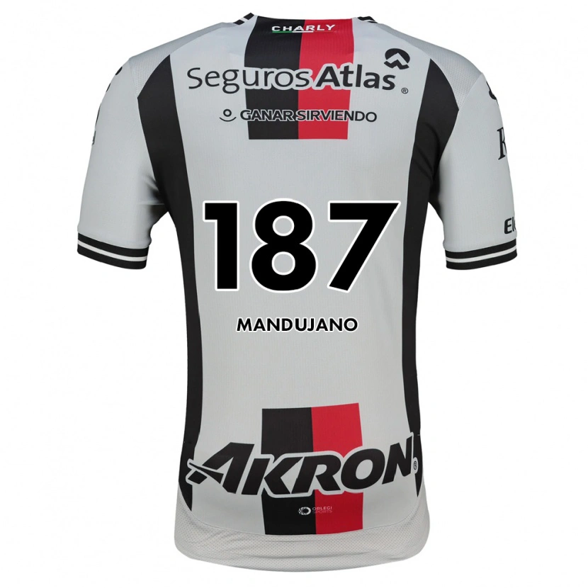 Danxen Dzieci Sebastián Mandujano #187 Biały Czerwony Czarny Wyjazdowa Koszulka 2026/27 Koszulki Klubowe