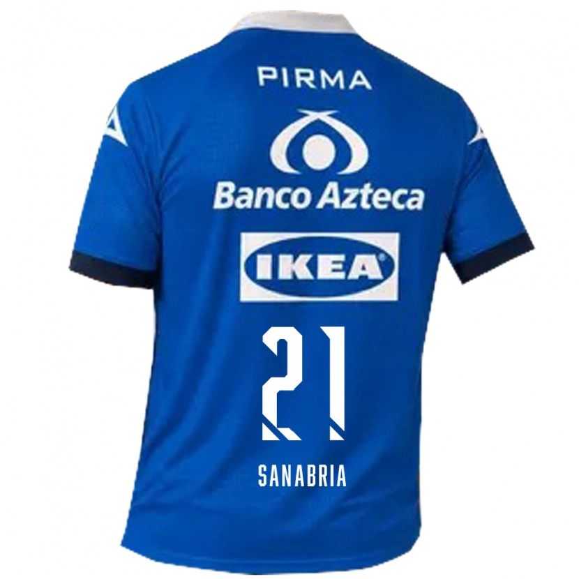 Danxen Dzieci Sergio Sanabria #21 Niebieski Biały Wyjazdowa Koszulka 2026/27 Koszulki Klubowe