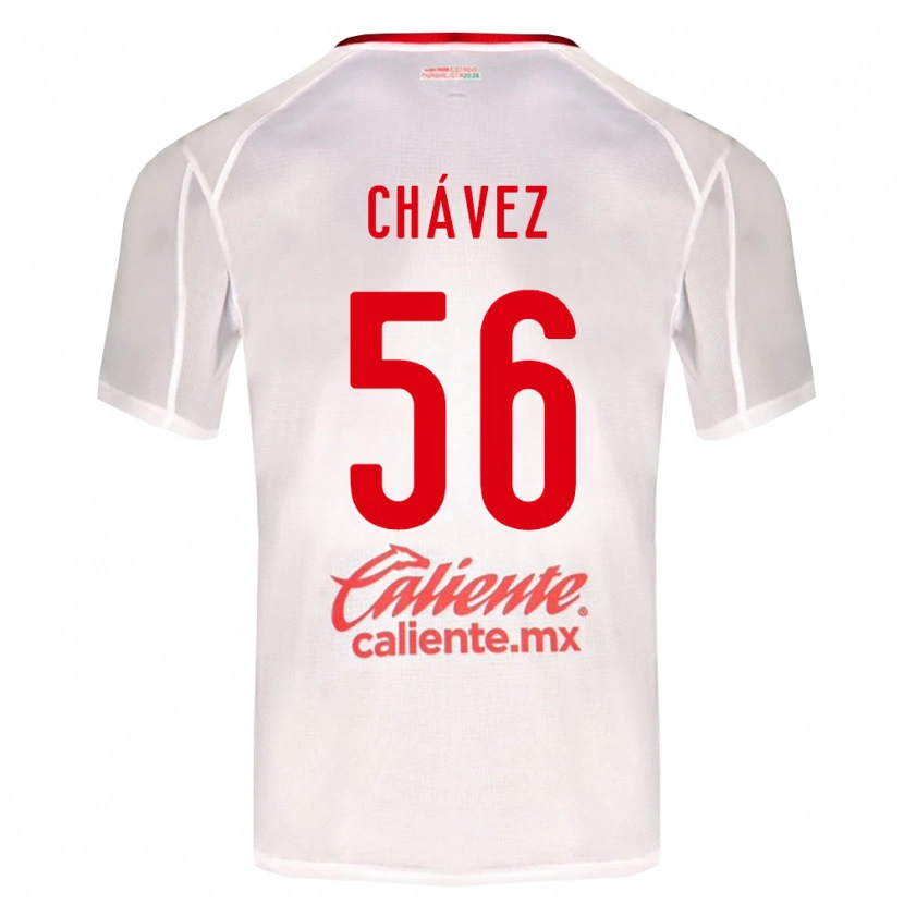 Danxen Dzieci Ángel Chávez #56 Biały Zielony Czerwony Wyjazdowa Koszulka 2026/27 Koszulki Klubowe