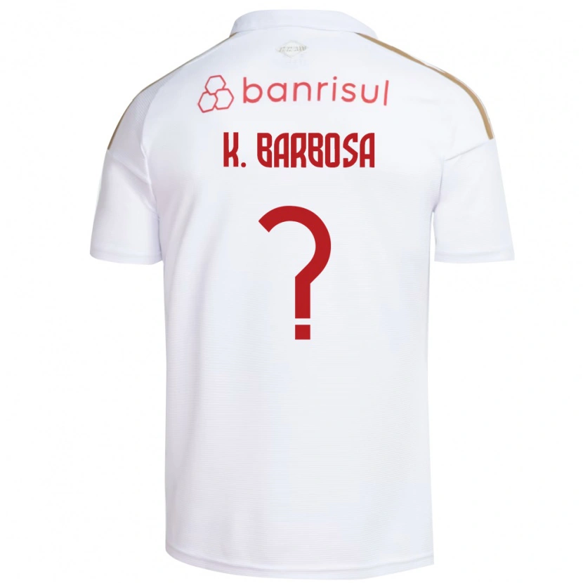 Danxen Dzieci Kauã Barbosa #0 Biały Czerwony Wyjazdowa Koszulka 2026/27 Koszulki Klubowe