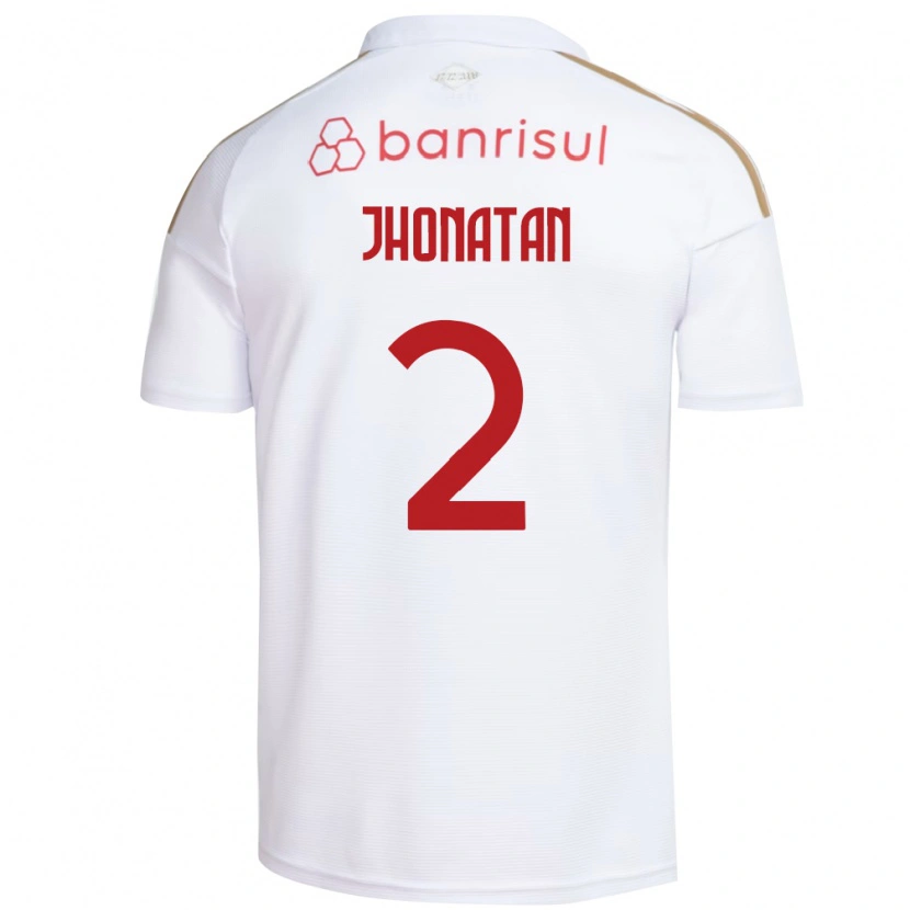 Danxen Dzieci Jhonatan Almeida De Souza #2 Biały Czerwony Wyjazdowa Koszulka 2026/27 Koszulki Klubowe