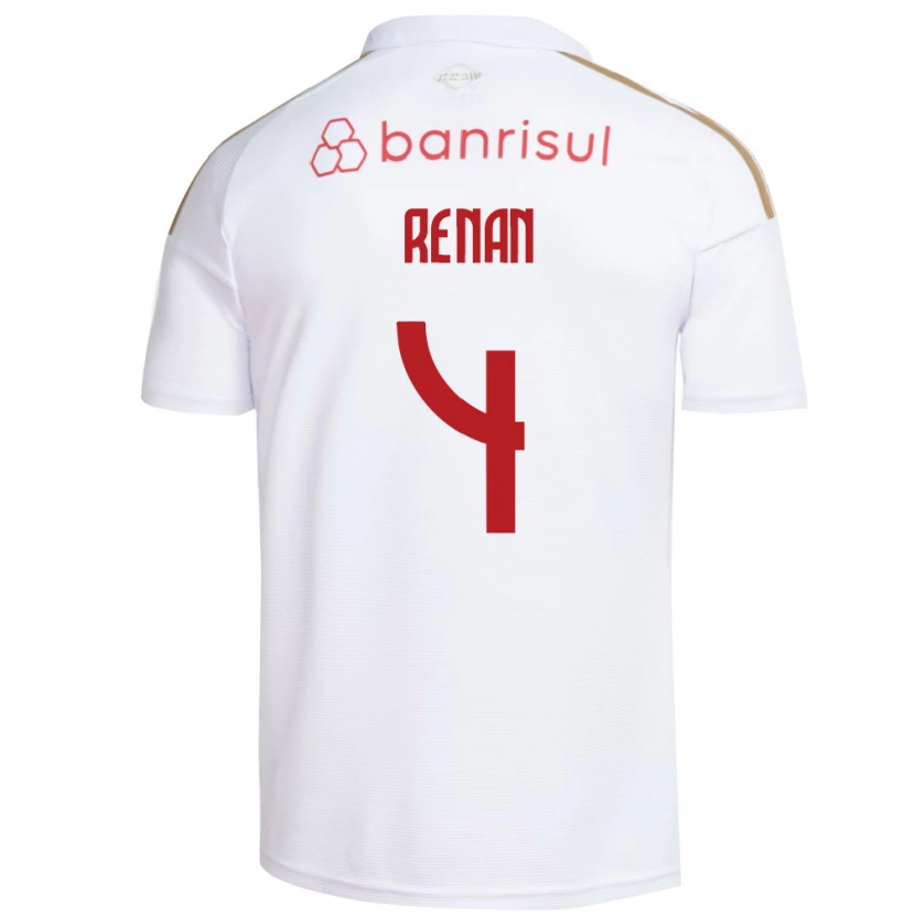 Danxen Dzieci Robert Renan #4 Biały Czerwony Wyjazdowa Koszulka 2026/27 Koszulki Klubowe