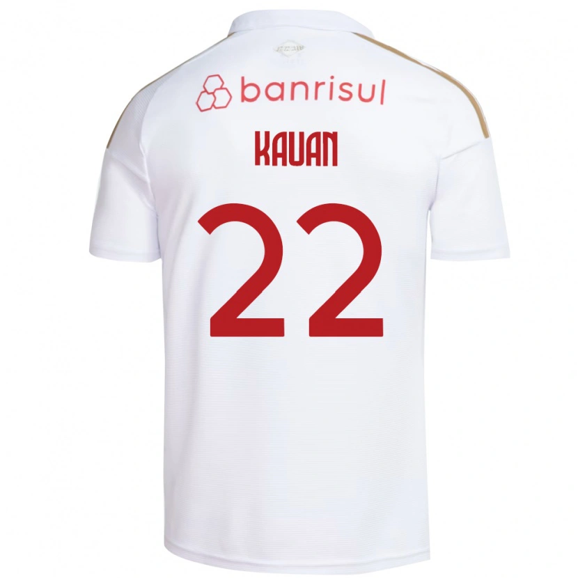 Danxen Dzieci Kauan Jesus Santos Oliveira #22 Biały Czerwony Wyjazdowa Koszulka 2026/27 Koszulki Klubowe