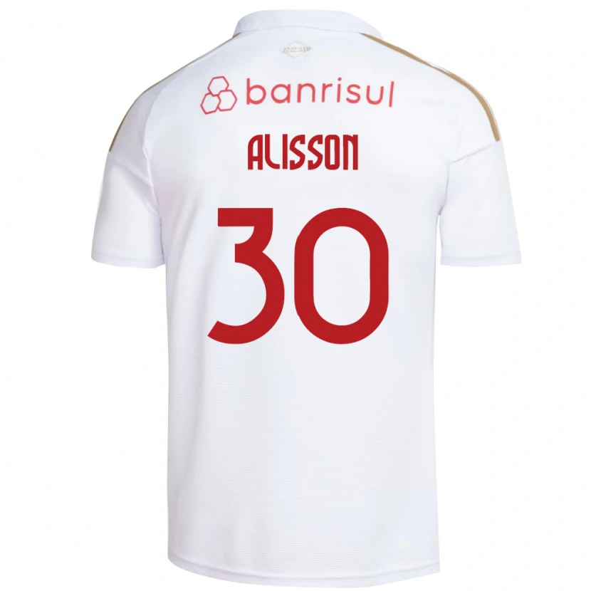 Danxen Dzieci Alisson Rodrigues De Melo #30 Biały Czerwony Wyjazdowa Koszulka 2026/27 Koszulki Klubowe