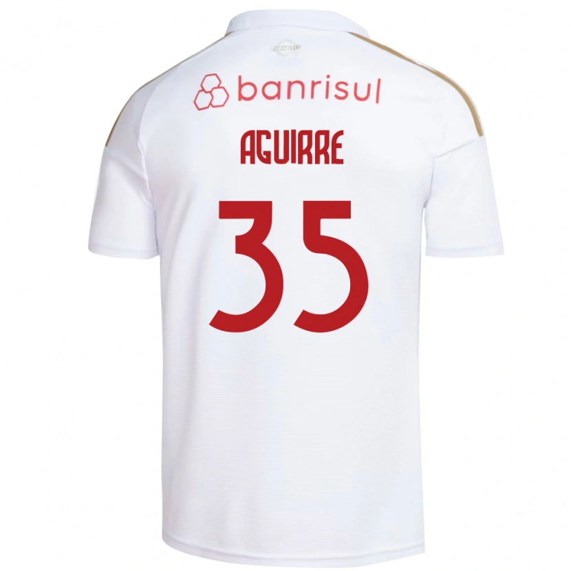 Danxen Dzieci Braian Aguirre #35 Biały Czerwony Wyjazdowa Koszulka 2026/27 Koszulki Klubowe
