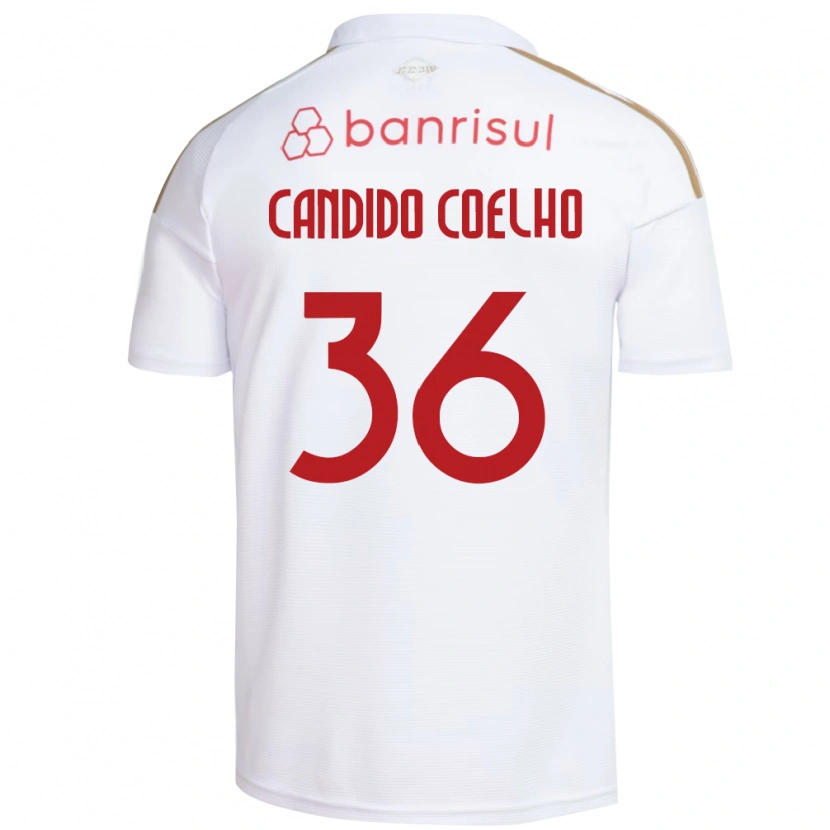 Danxen Dzieci Richard Candido Coelho #36 Biały Czerwony Wyjazdowa Koszulka 2026/27 Koszulki Klubowe