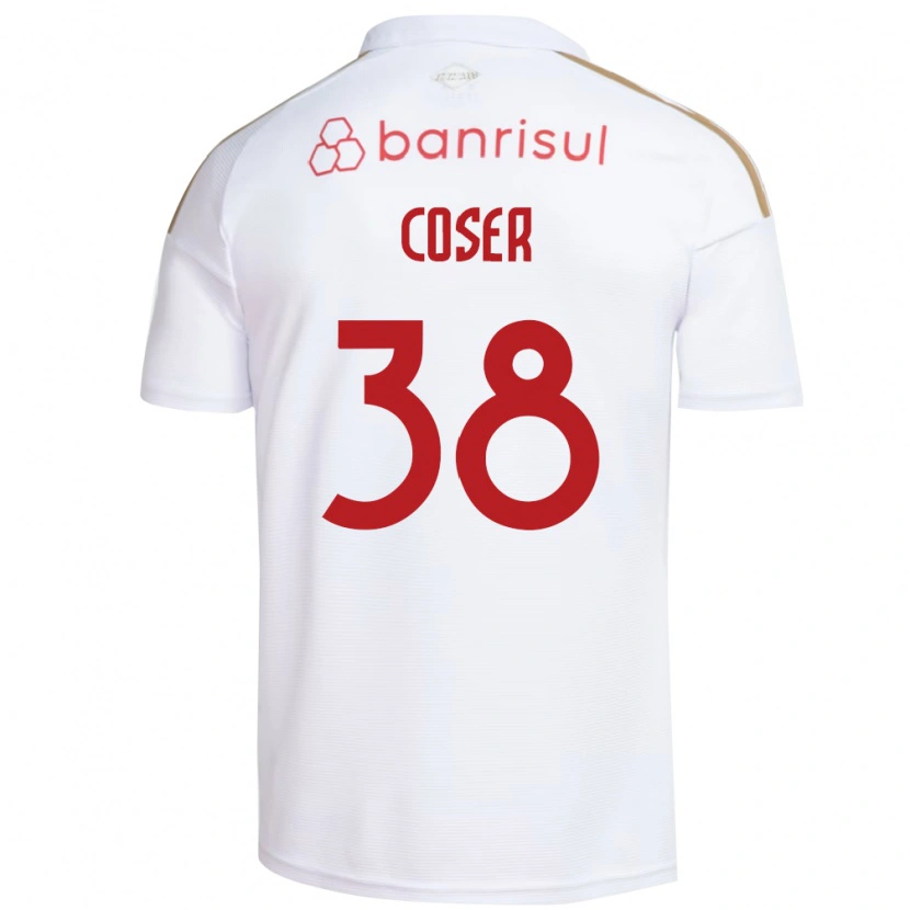 Danxen Dzieci Diego Coser #38 Biały Czerwony Wyjazdowa Koszulka 2026/27 Koszulki Klubowe