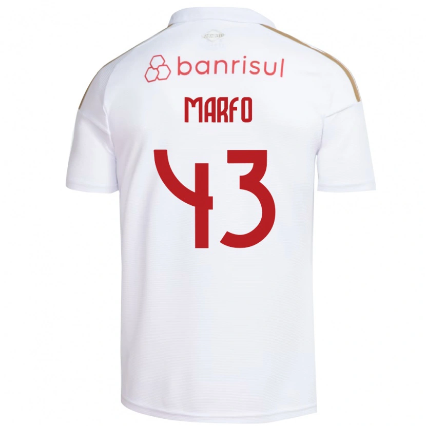 Danxen Dzieci Denis Marfo #43 Biały Czerwony Wyjazdowa Koszulka 2026/27 Koszulki Klubowe