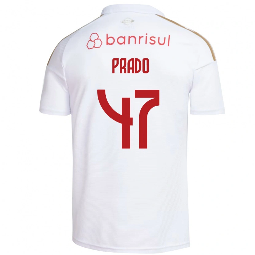 Danxen Dzieci Gustavo Prado #47 Biały Czerwony Wyjazdowa Koszulka 2026/27 Koszulki Klubowe