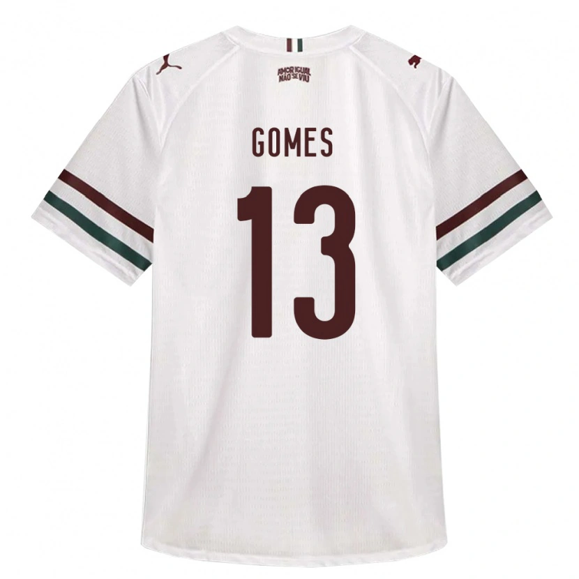 Danxen Dzieci Rodrigo Gomes #13 Biały Zielony Burgundia Wyjazdowa Koszulka 2026/27 Koszulki Klubowe