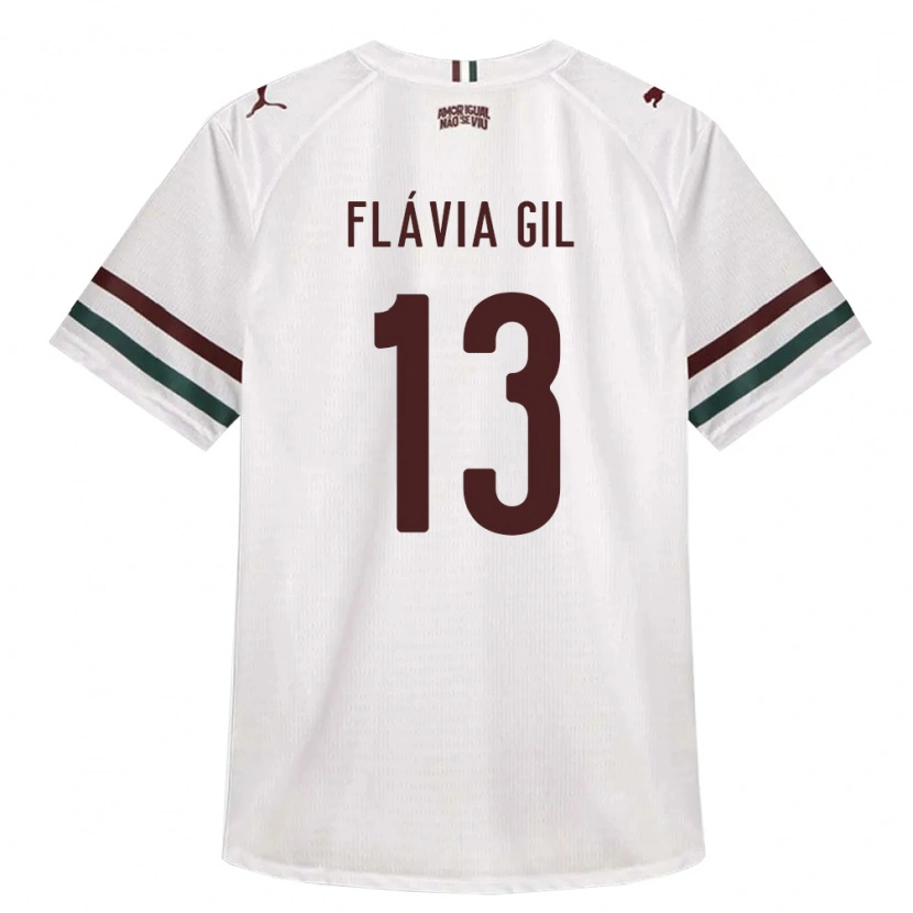 Danxen Dzieci Flávia Gil #13 Biały Zielony Burgundia Wyjazdowa Koszulka 2026/27 Koszulki Klubowe