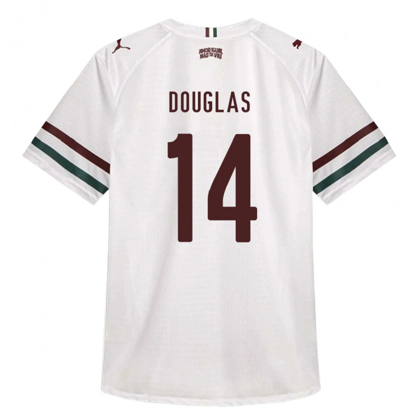 Danxen Dzieci Caio Douglas #14 Biały Zielony Burgundia Wyjazdowa Koszulka 2026/27 Koszulki Klubowe