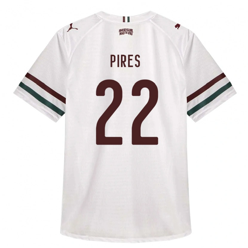 Danxen Dzieci Gabriel Pires #22 Biały Zielony Burgundia Wyjazdowa Koszulka 2026/27 Koszulki Klubowe
