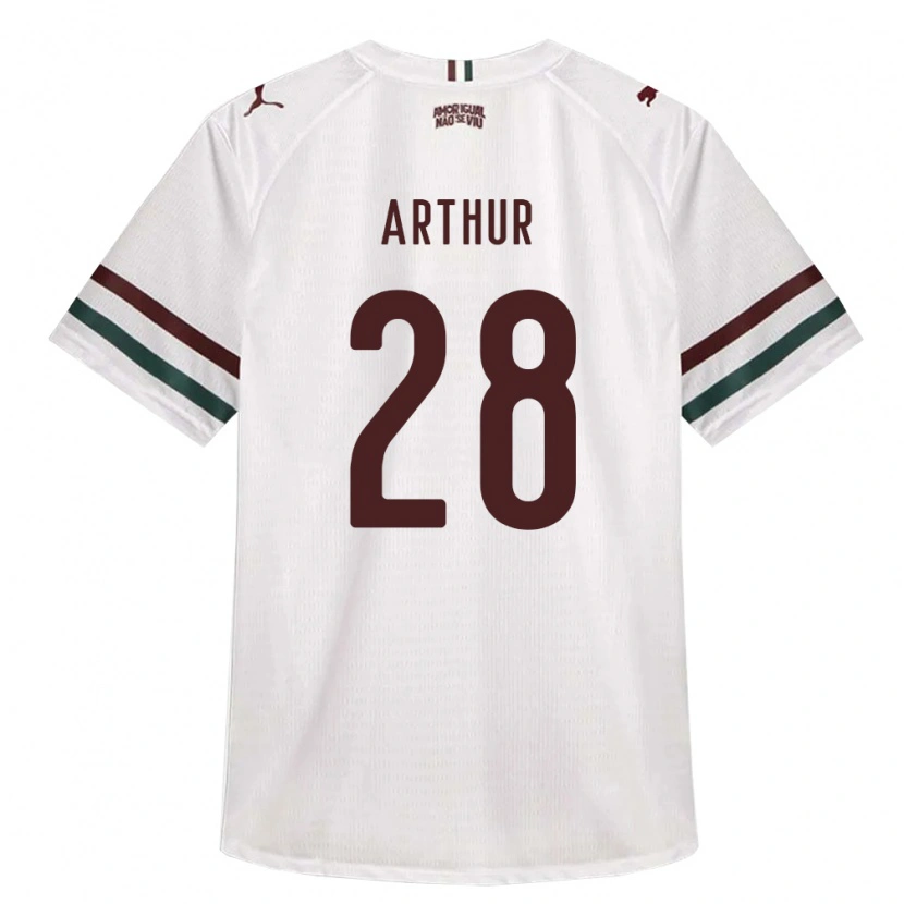 Danxen Dzieci Arthur #28 Biały Zielony Burgundia Wyjazdowa Koszulka 2026/27 Koszulki Klubowe