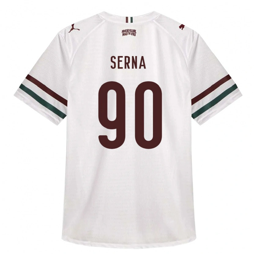 Danxen Dzieci Kevin Serna #90 Biały Zielony Burgundia Wyjazdowa Koszulka 2026/27 Koszulki Klubowe