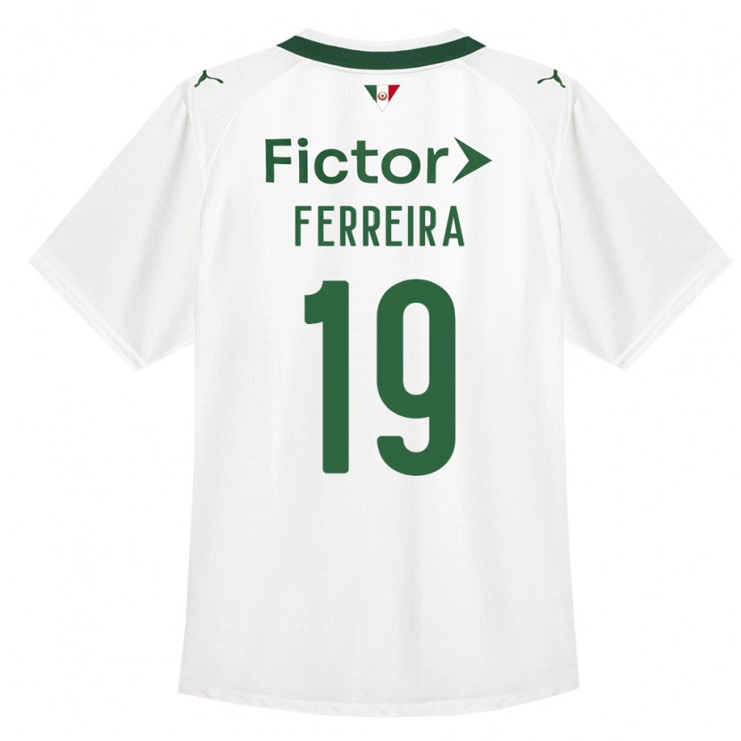 Danxen Dzieci Letícia Ferreira #19 Zielony Biały Wyjazdowa Koszulka 2026/27 Koszulki Klubowe