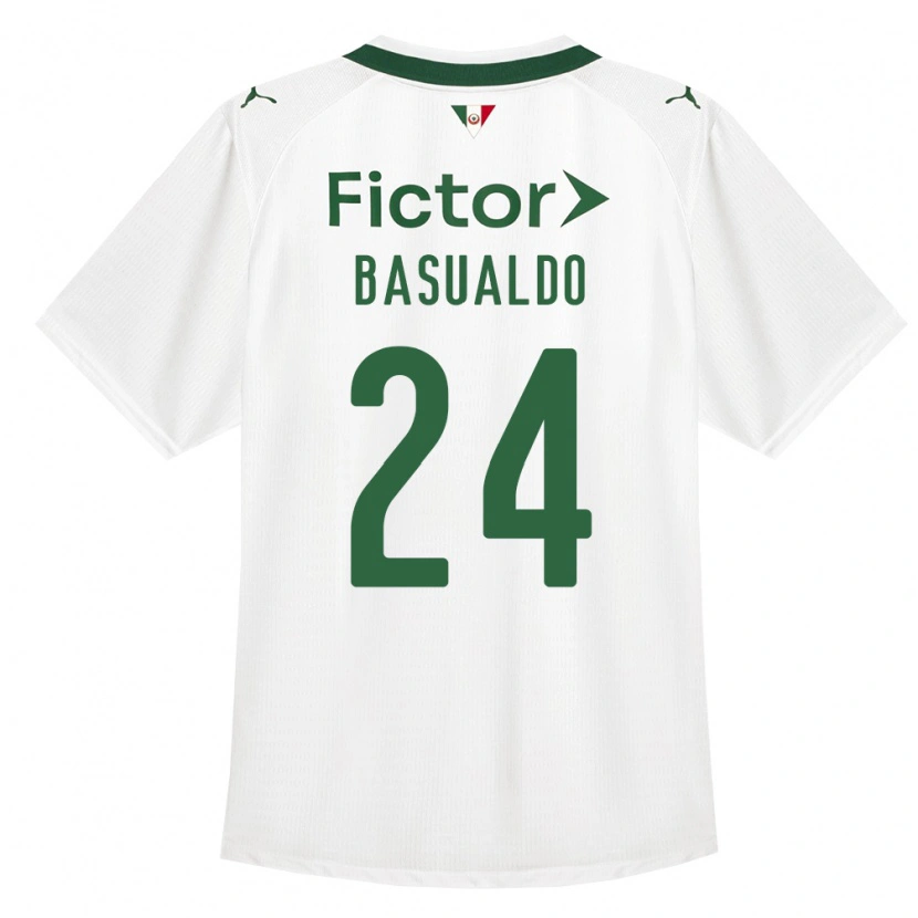 Danxen Dzieci Luis Basualdo #24 Zielony Biały Wyjazdowa Koszulka 2026/27 Koszulki Klubowe