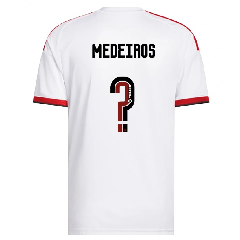 Danxen Dzieci Thiago Medeiros #0 Biały Czerwony Czarny Wyjazdowa Koszulka 2026/27 Koszulki Klubowe