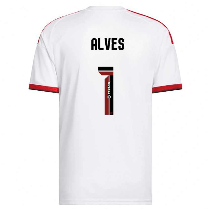 Danxen Dzieci Diego Alves #1 Biały Czerwony Czarny Wyjazdowa Koszulka 2026/27 Koszulki Klubowe