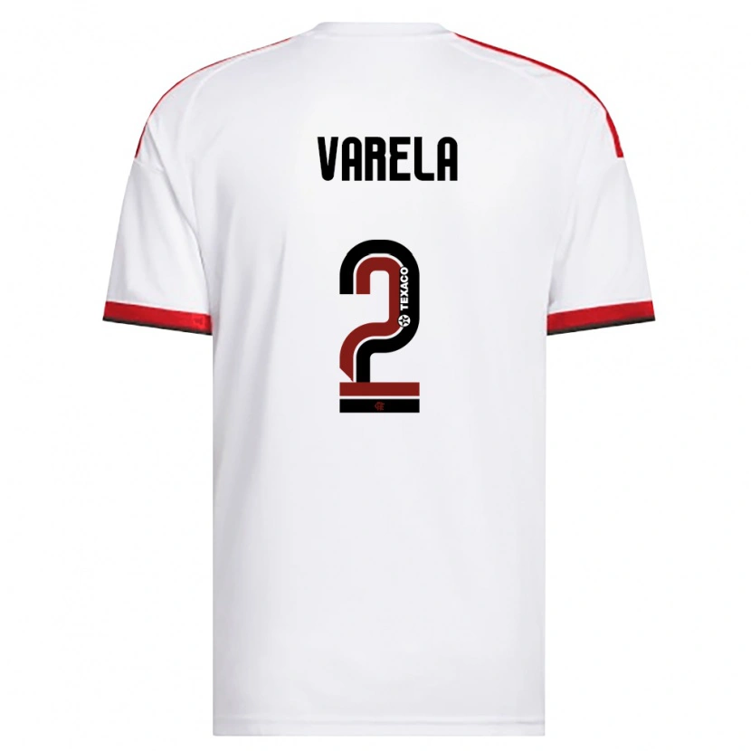 Danxen Dzieci Guillermo Varela #2 Biały Czerwony Czarny Wyjazdowa Koszulka 2026/27 Koszulki Klubowe