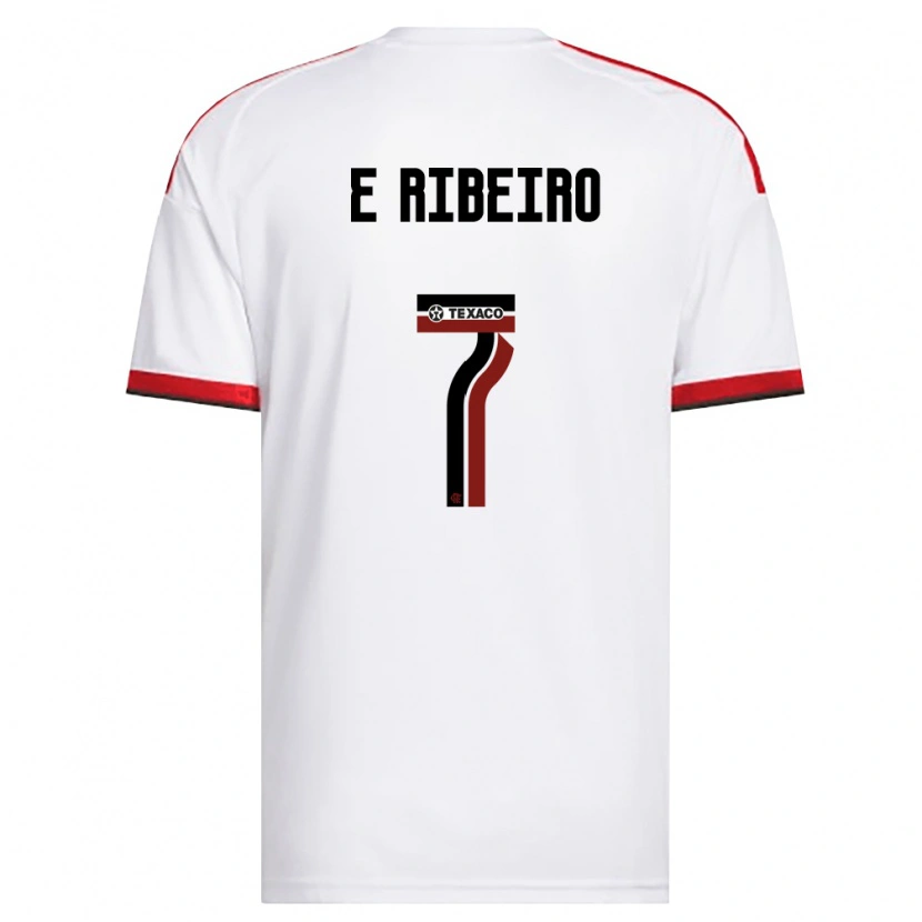 Danxen Dzieci Everton Ribeiro #7 Biały Czerwony Czarny Wyjazdowa Koszulka 2026/27 Koszulki Klubowe