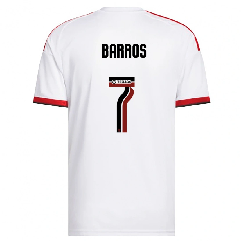 Danxen Dzieci Rafa Barros #7 Biały Czerwony Czarny Wyjazdowa Koszulka 2026/27 Koszulki Klubowe