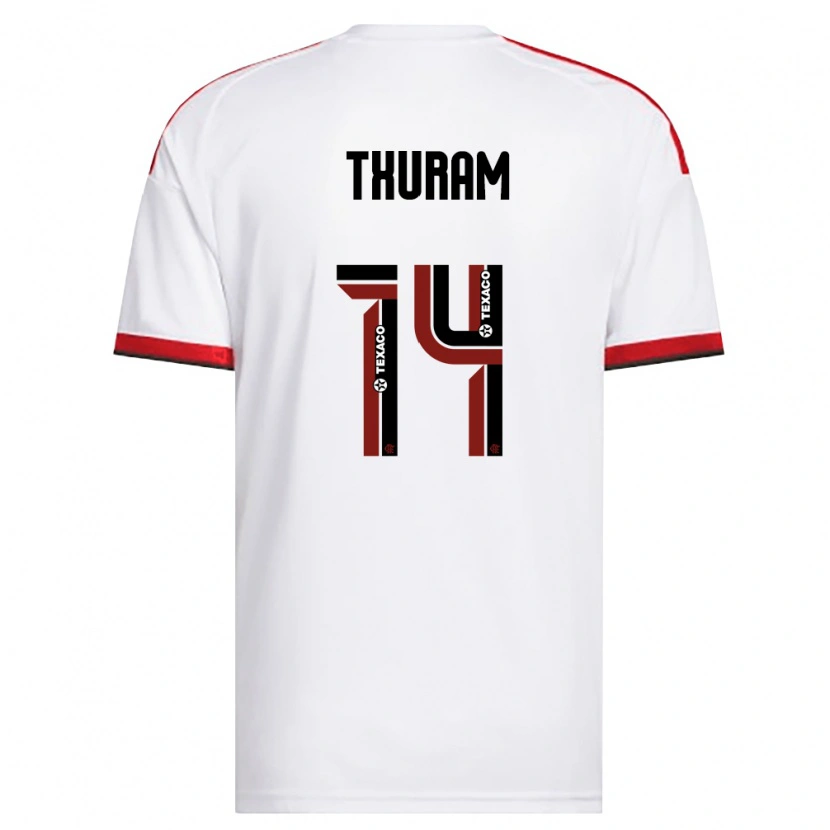 Danxen Dzieci Daniel Thuram #14 Biały Czerwony Czarny Wyjazdowa Koszulka 2026/27 Koszulki Klubowe
