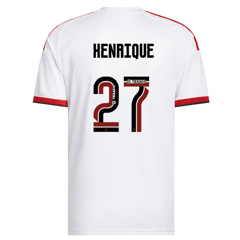 Danxen Dzieci Bruno Henrique #27 Biały Czerwony Czarny Wyjazdowa Koszulka 2026/27 Koszulki Klubowe