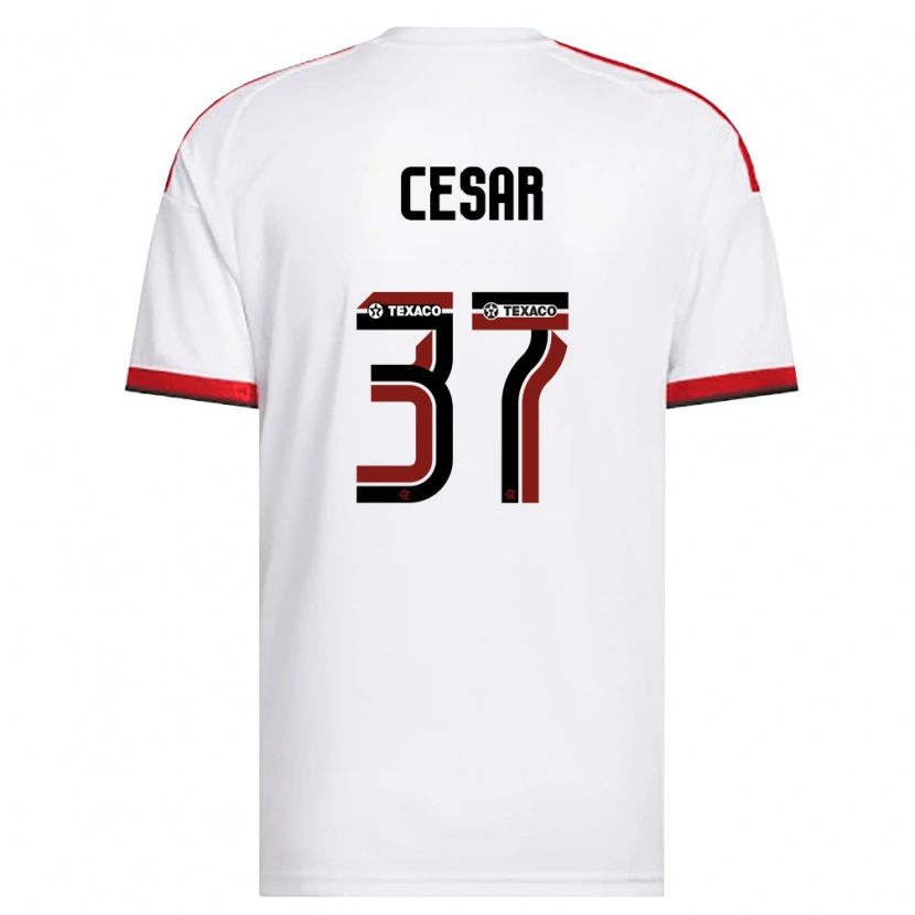 Danxen Dzieci Cesar #37 Biały Czerwony Czarny Wyjazdowa Koszulka 2026/27 Koszulki Klubowe