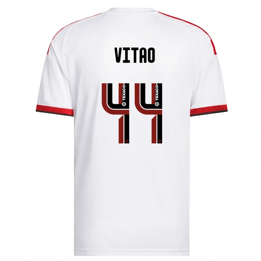 Danxen Dzieci Vitor Eduardo Da Silva Matos #44 Biały Czerwony Czarny Wyjazdowa Koszulka 2026/27 Koszulki Klubowe