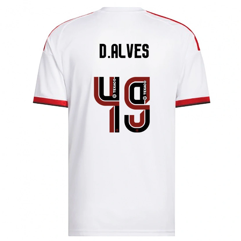 Danxen Dzieci Dyogo Alves #49 Biały Czerwony Czarny Wyjazdowa Koszulka 2026/27 Koszulki Klubowe