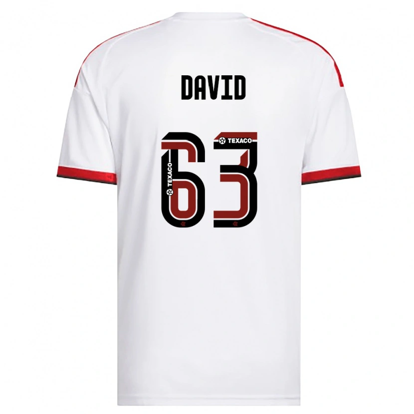 Danxen Dzieci David Viana De Oliveira #63 Biały Czerwony Czarny Wyjazdowa Koszulka 2026/27 Koszulki Klubowe
