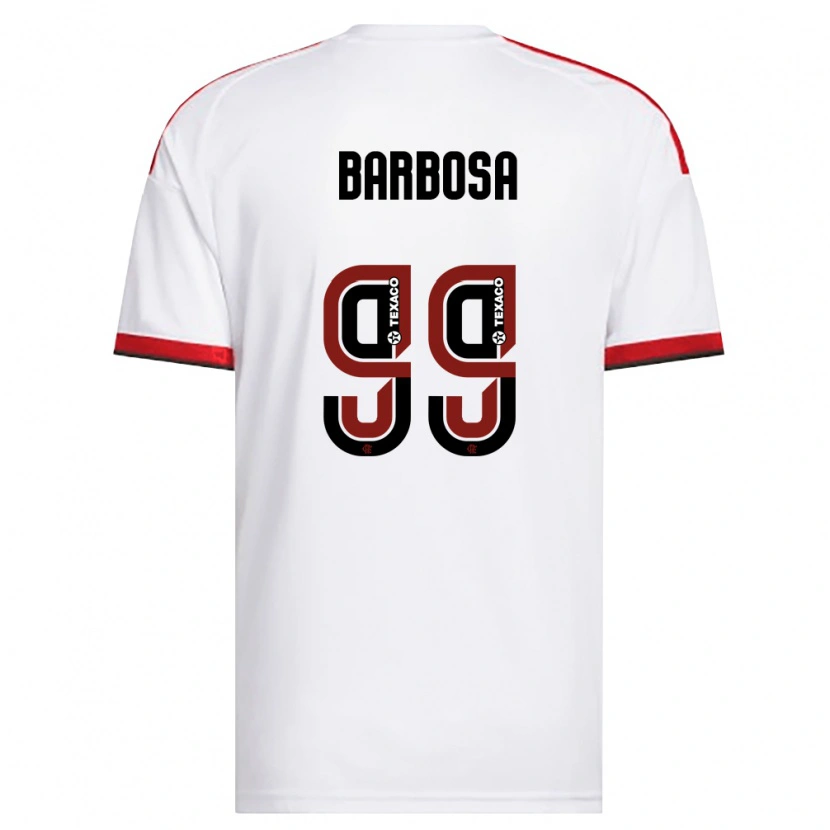Danxen Dzieci Gabriel Barbosa #99 Biały Czerwony Czarny Wyjazdowa Koszulka 2026/27 Koszulki Klubowe
