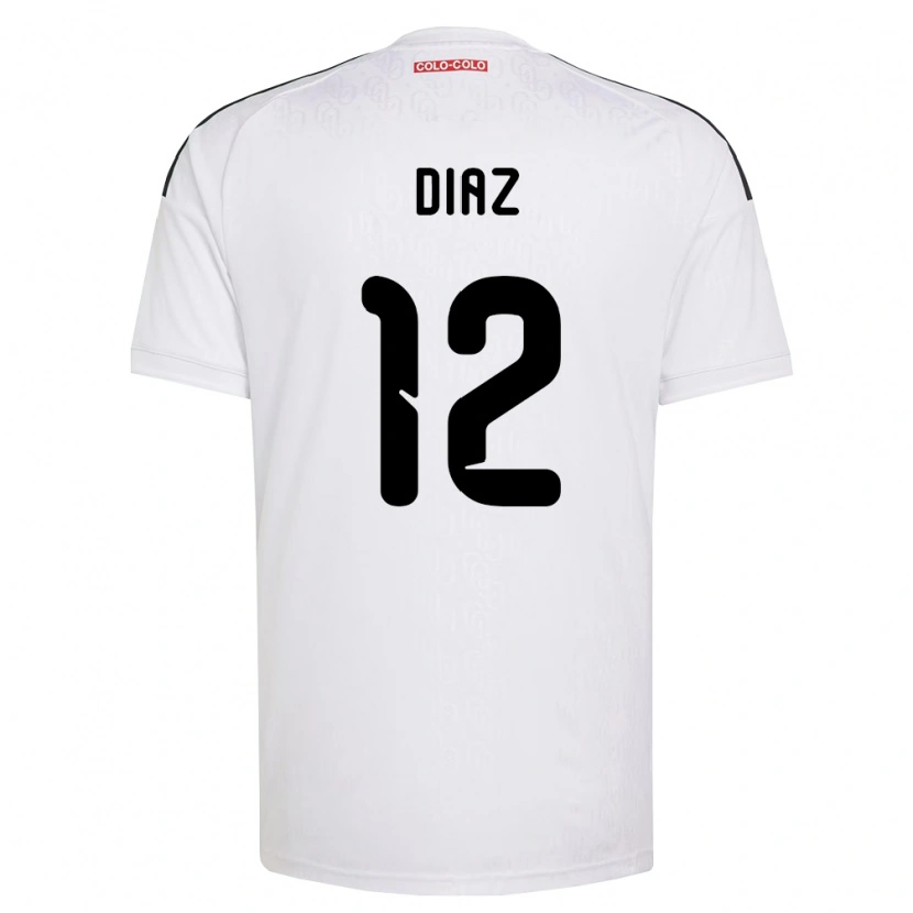 Danxen Męski Javiera Díaz #12 Biały Czarny Domowa Koszulka 2026/27 Koszulki Klubowe