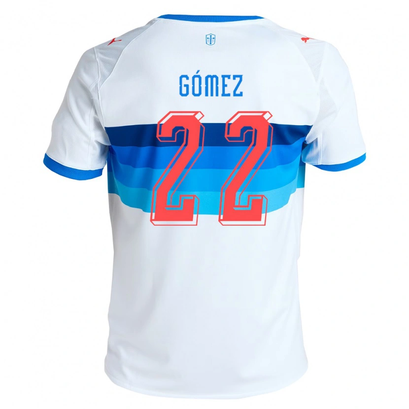 Danxen Męski Martin Gómez #22 Biały Błękitny Domowa Koszulka 2026/27 Koszulki Klubowe
