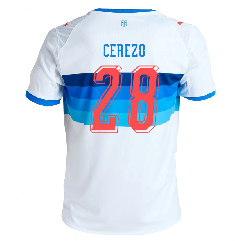 Danxen Męski Bernardo Cerezo #28 Biały Błękitny Domowa Koszulka 2026/27 Koszulki Klubowe