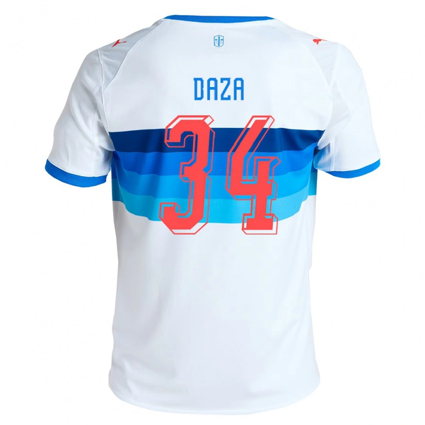 Danxen Męski Francisco Daza #34 Biały Błękitny Domowa Koszulka 2026/27 Koszulki Klubowe