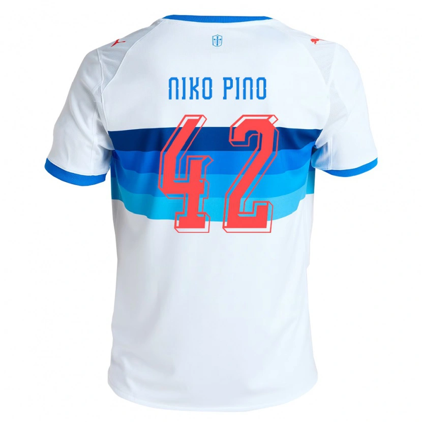 Danxen Męski Nickolas Pino #42 Biały Błękitny Domowa Koszulka 2026/27 Koszulki Klubowe