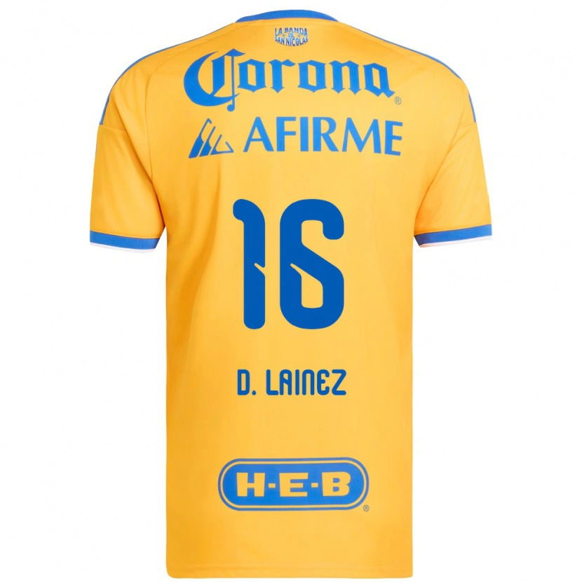 Danxen Męski Diego Lainez #16 Żółty Niebieski Domowa Koszulka 2026/27 Koszulki Klubowe