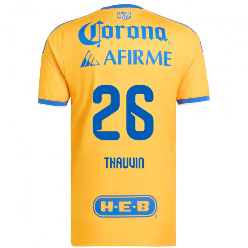 Danxen Męski Florian Thauvin #26 Żółty Niebieski Domowa Koszulka 2026/27 Koszulki Klubowe