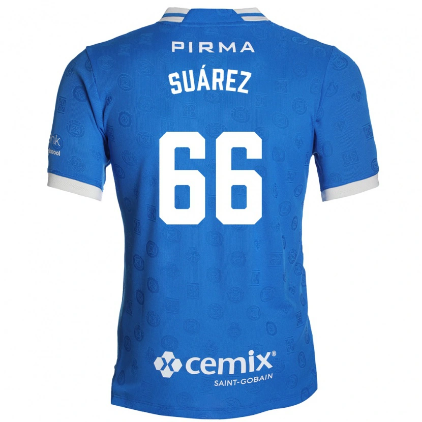 Danxen Męski Javier Suárez #66 Niebieski Biały Czerwony Domowa Koszulka 2026/27 Koszulki Klubowe