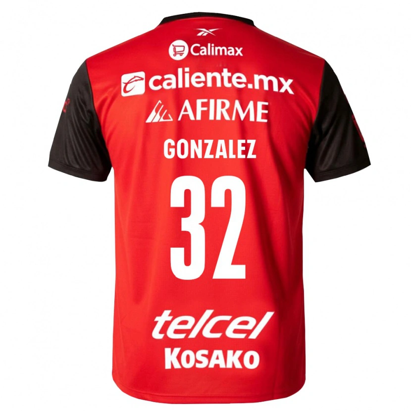 Danxen Męski Carlos Gonzalez #32 Czarny Czerwony Domowa Koszulka 2026/27 Koszulki Klubowe