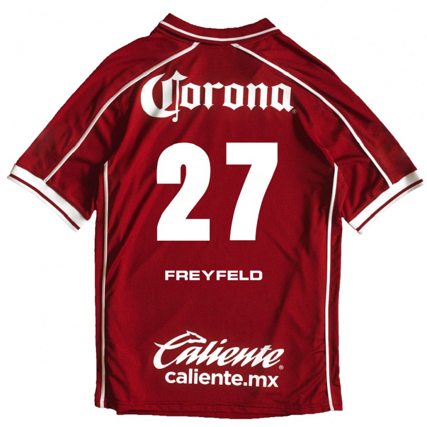 Danxen Męski Emiliano Freyfeld #27 Biały Czerwony Domowa Koszulka 2026/27 Koszulki Klubowe